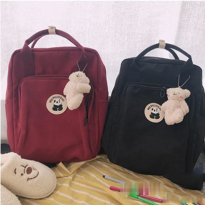 

Корейский рюкзак kpop для подростков, вместительный водонепроницаемый Женский дорожный ранец на молнии, модная повседневная школьная сумка ...