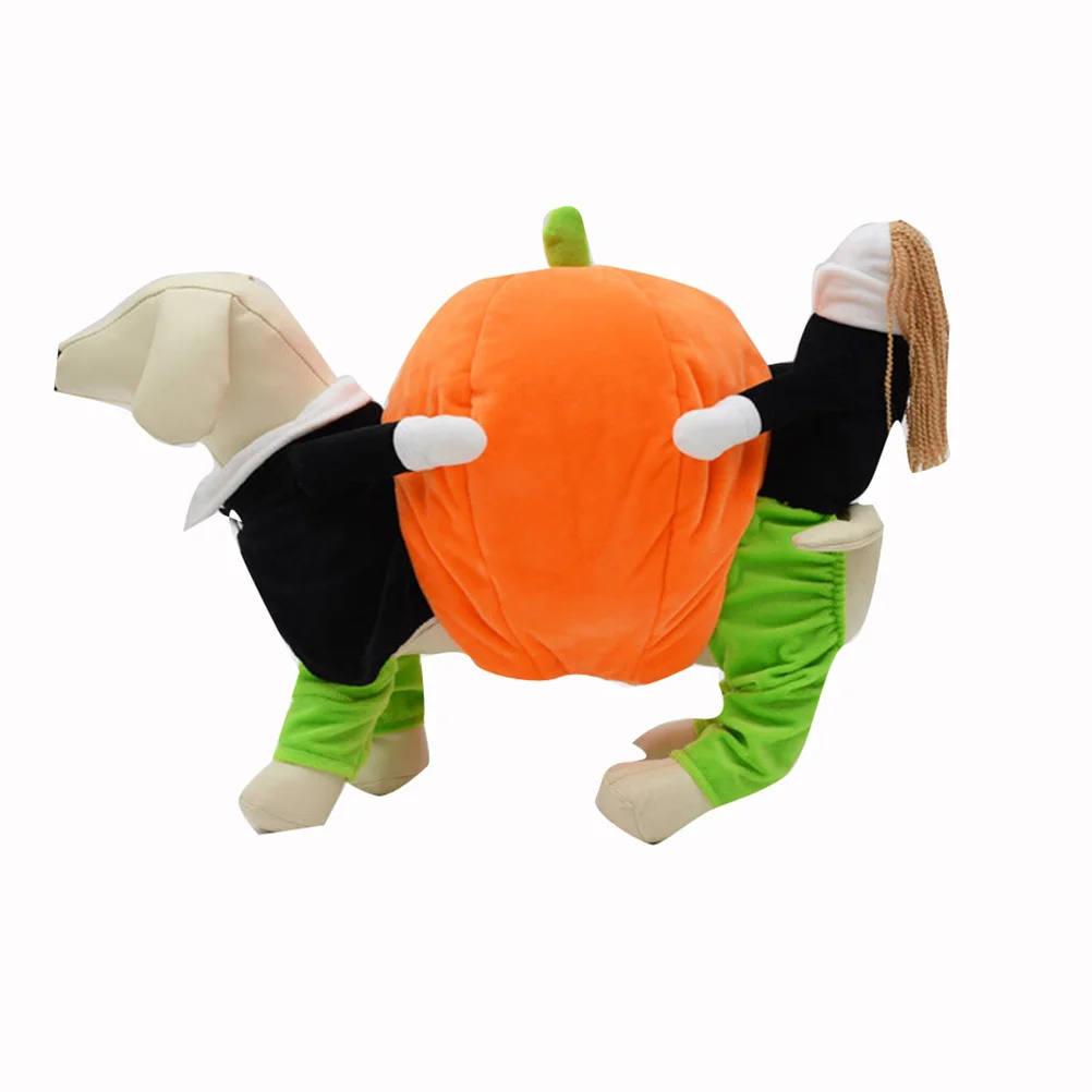 

Clothes Funny Pumpkin Costume Puppy Cat Carrying Pumpkin Fancy Costume Party Dressing for Christmas Gift Size Small dogs