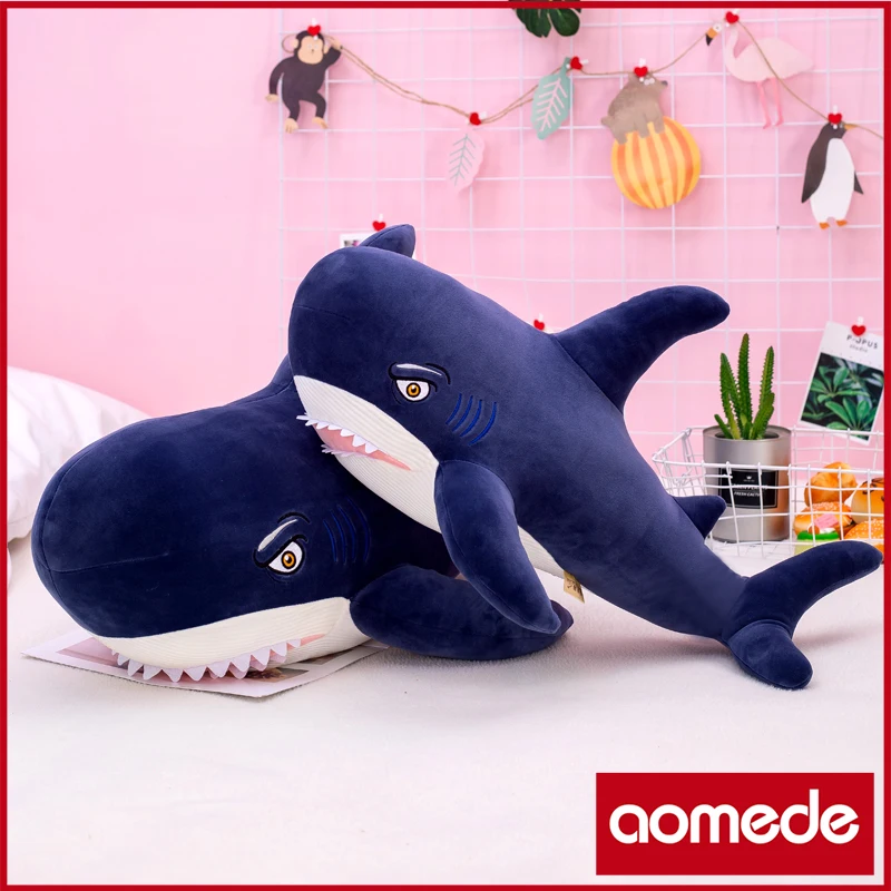 

Симпатичные мягкие плюшевые игрушки в виде акулы 110 см, Подушка для сна для офиса, домашняя комфортная подушка, детский Декор, рождественский подарок, хлопковая кукла