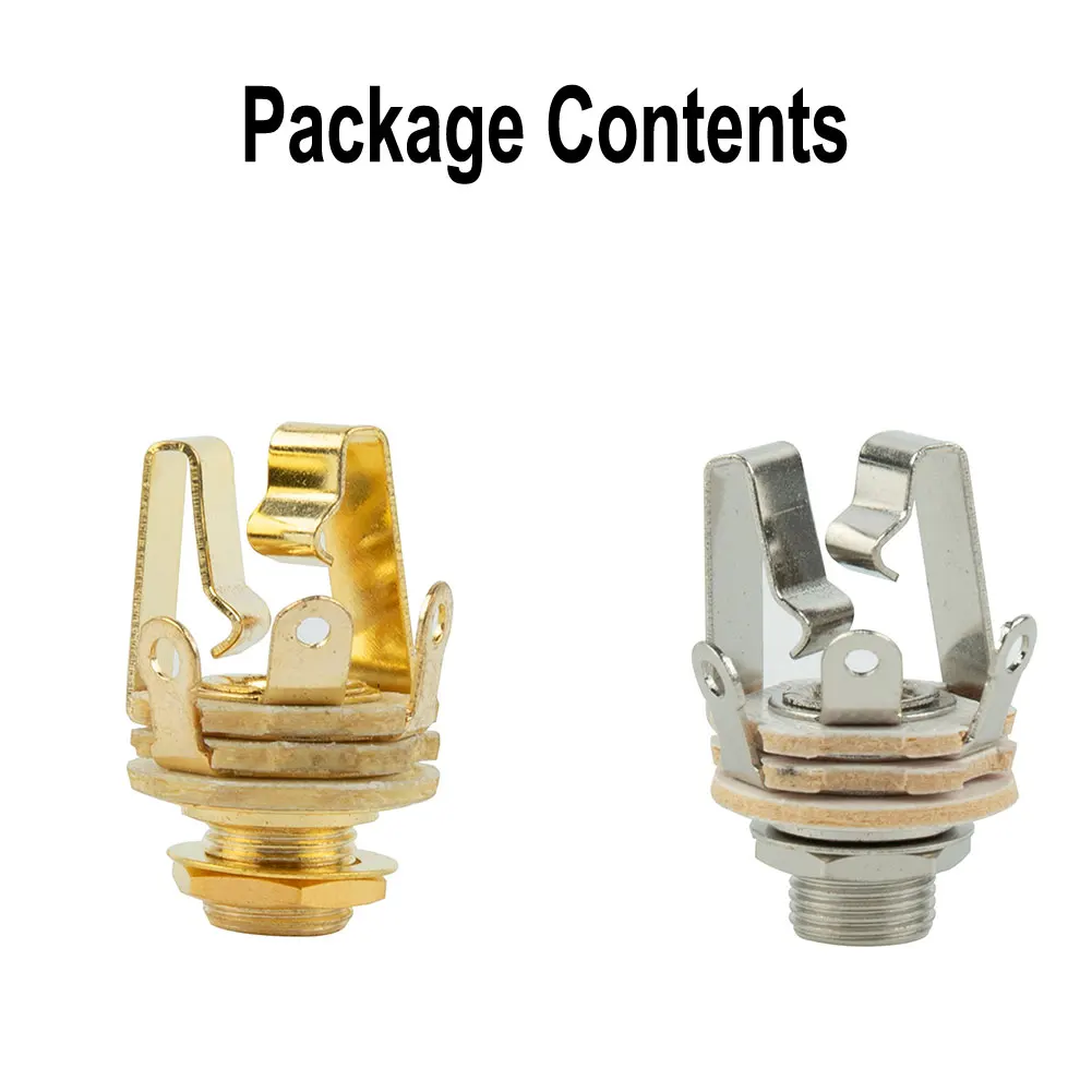 

6.35mm 1/4" Electric Guitar Jacks 3 Pole Stereo Panel Mount Plug Sockets Connector Mono Input Jack Plug Socket