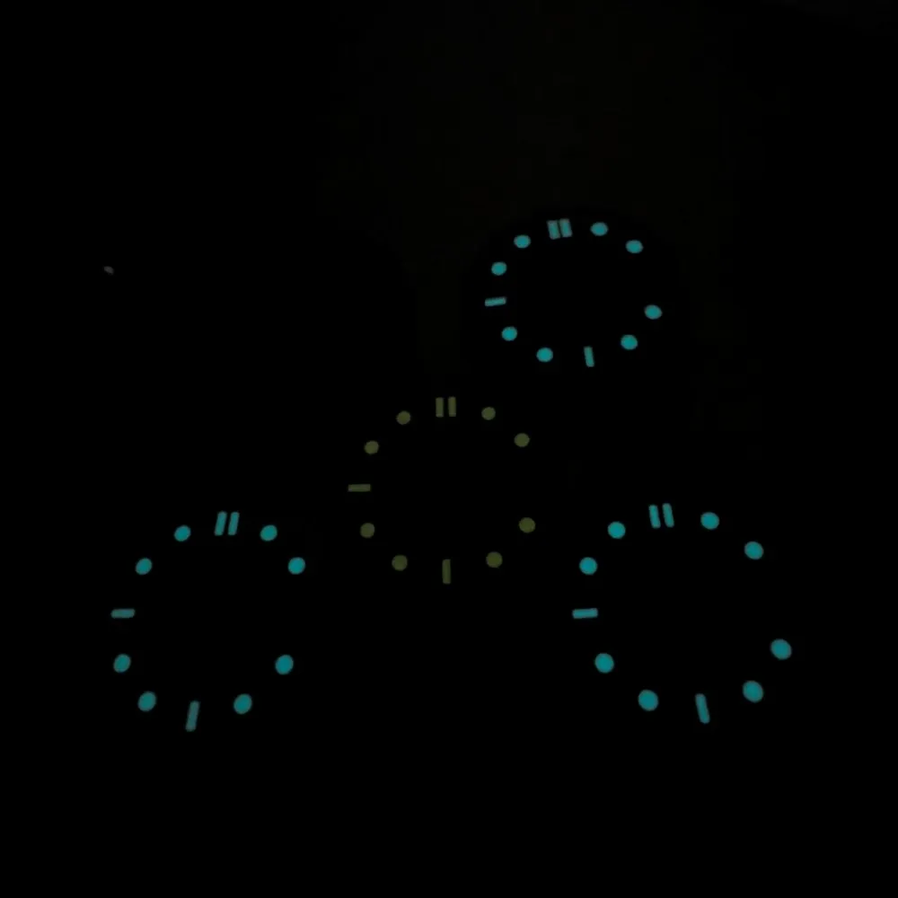 NH35A dial hippocampus watch dial blue and green night disc NH36A pointer modified watch literal size 31mm