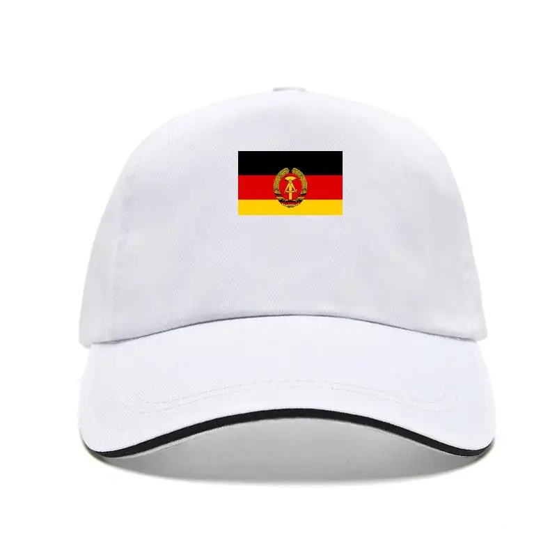 

Men 100% Cotton Snapback Good Quality New Summer Fashion East Germany Old Emblem Symbol Flag Retro Baseball Cap Soccers Bill Hat