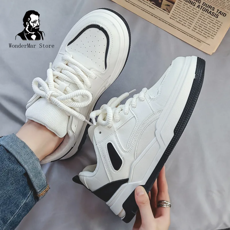 

Мужские туфли нишевые, Новинка осени 2023, повседневные туфли на платформе, маленькие белые туфли, мужские туфли для скейтборда в парном стиле