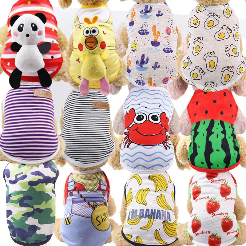 

Spring and Summer Puppy Dog Jarre Aero Bull Teddy Hair Cat Clothes Pet Clothing Supplies Mesh Strap Heart Women's Clothing