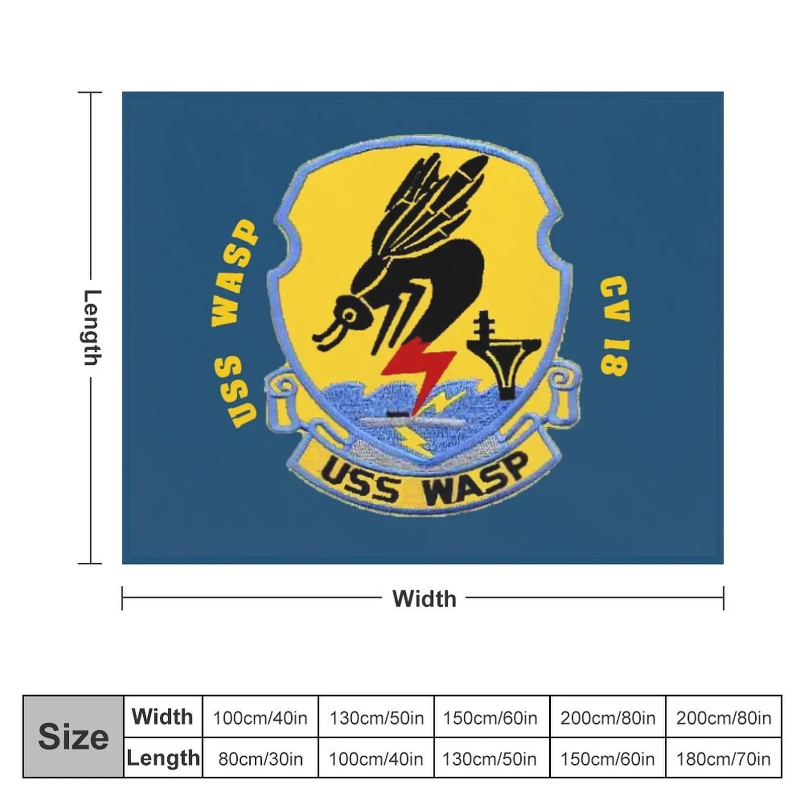 Утяжеленное летнее одеяло USS Wasp (CV/CVA/CVS-18) для дивана темных цветов