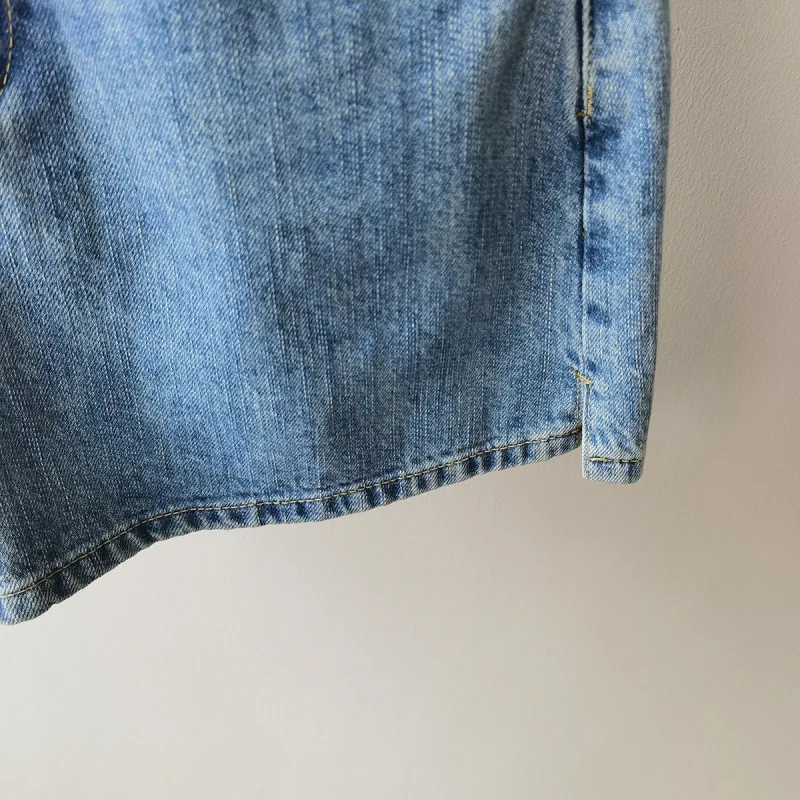 Wide Leg Denim Shorts for Women's Korean All-match Retro High Waisted Slim Slit Hot Pants 2023 Summer New Fashion Casual Clothes