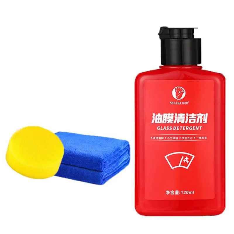 

Glass Oil Film Removing 120ml Auto Glass Polishing Water Spot Remover For Bathroom Window Windshield Windscreen Safe Driving