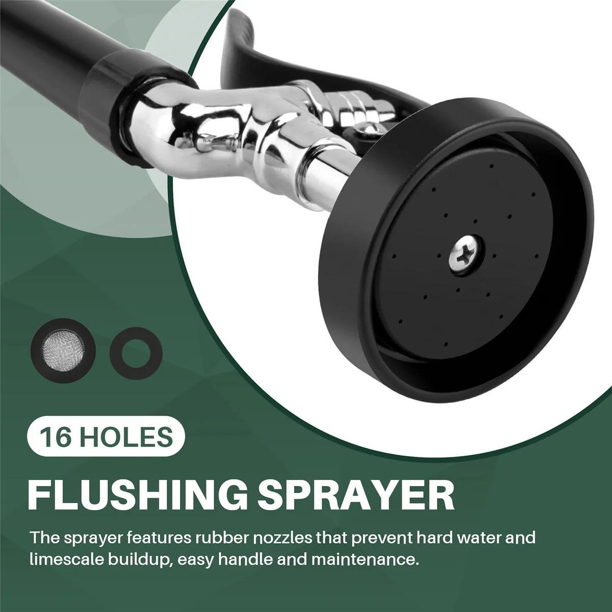 Pre Rinse Sprayer Commercial Kitchen Faucet Parts Chrome Finished (Black) |