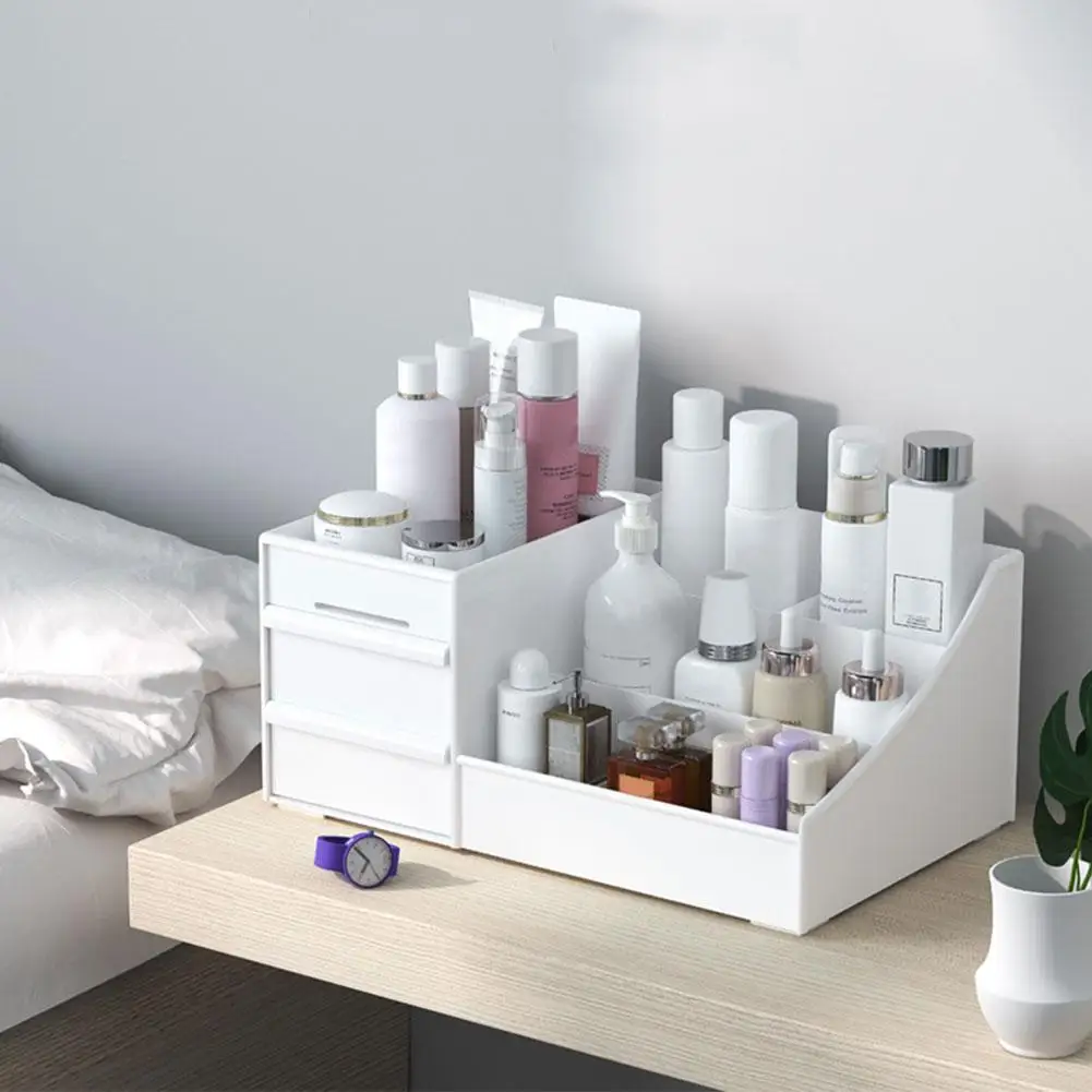 Ящик для хранения косметики пластиковый настольный органайзер дома подарок на