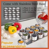 magnetic spice jars with wall mounted rack stainless steel spice tins spice seasoning containers with spice label