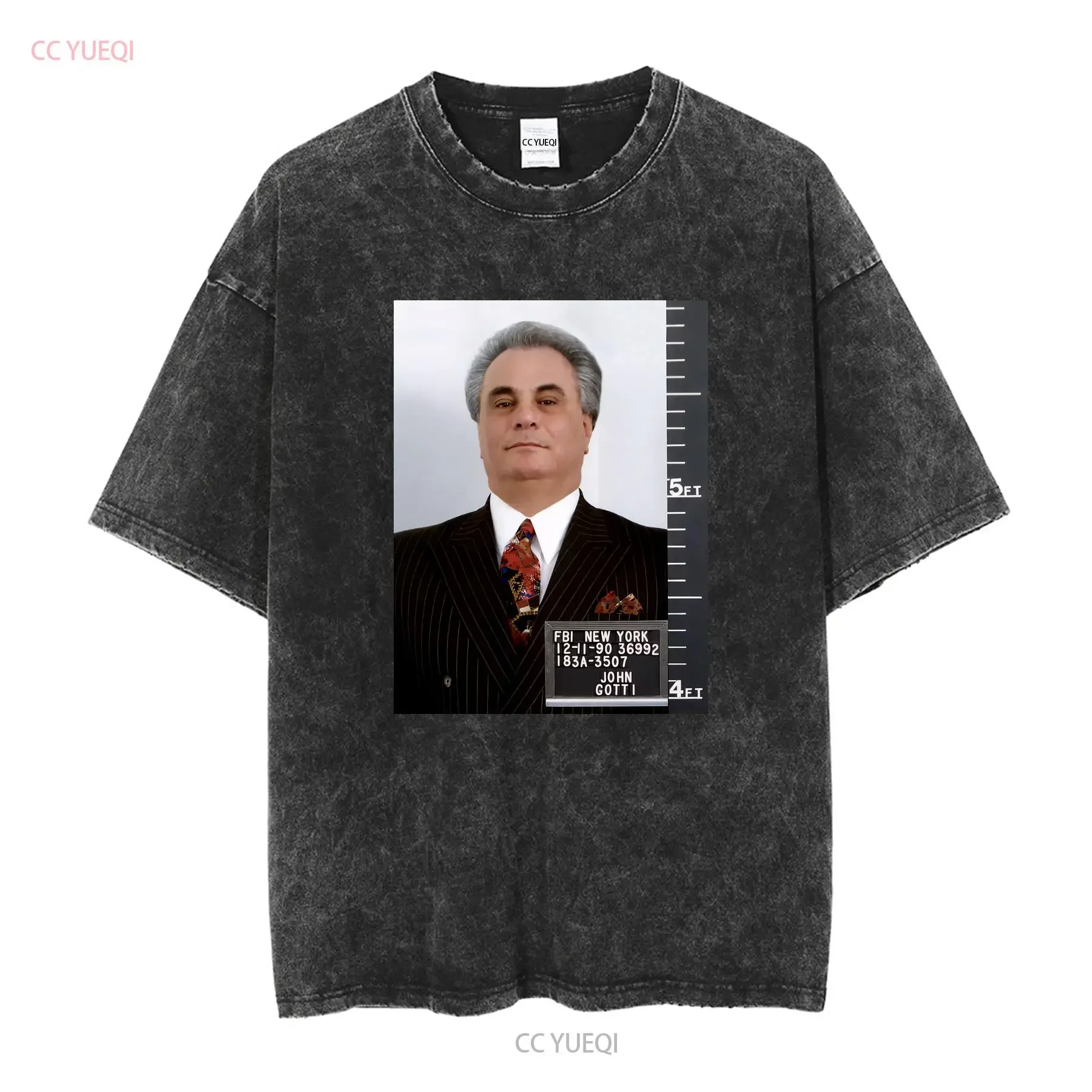 Фото Футболка John Gotti Mugshot с графическим рисунком мафии, гангстерская футболка, уличная одежда для него, винтажная стильная мужская повседневная мода №2
