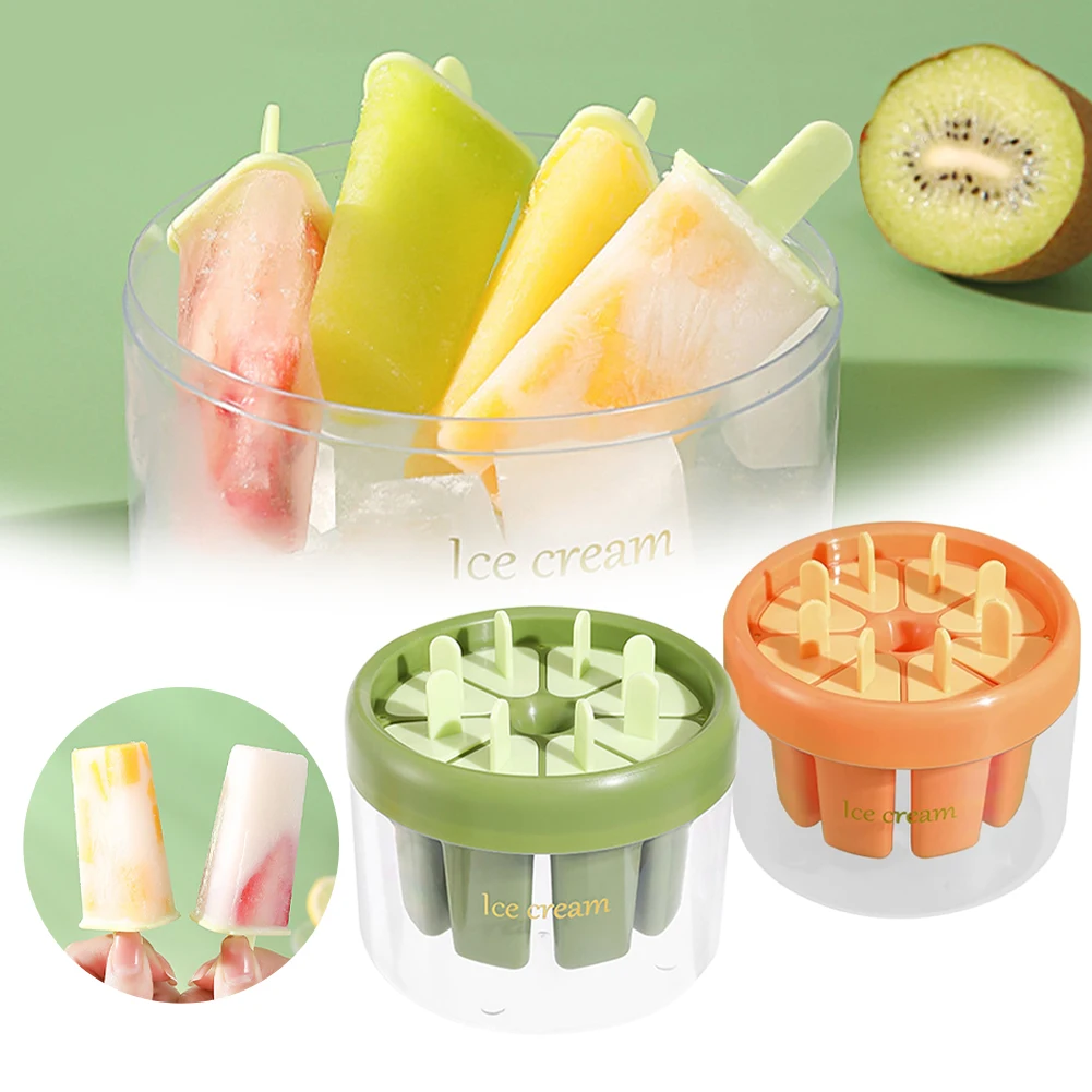 

8 Grids Ice Cream Mold Handmade Dessert Popsicle Mold For Freezer Reusable Ice Pop Maker Mould Easy Release Kitchen Accessories