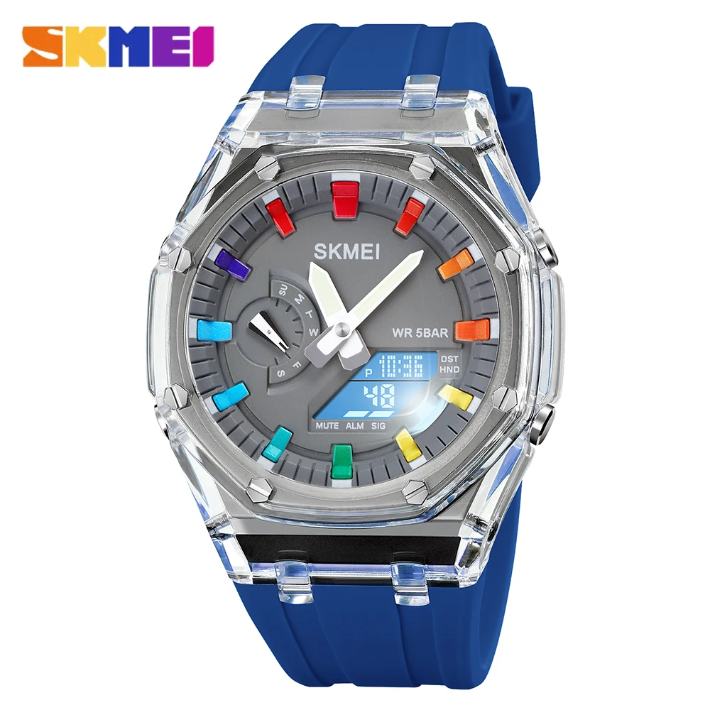 Модные студенческие спортивные часы SKMEI Топ люксовый бренд цветной Циферблат