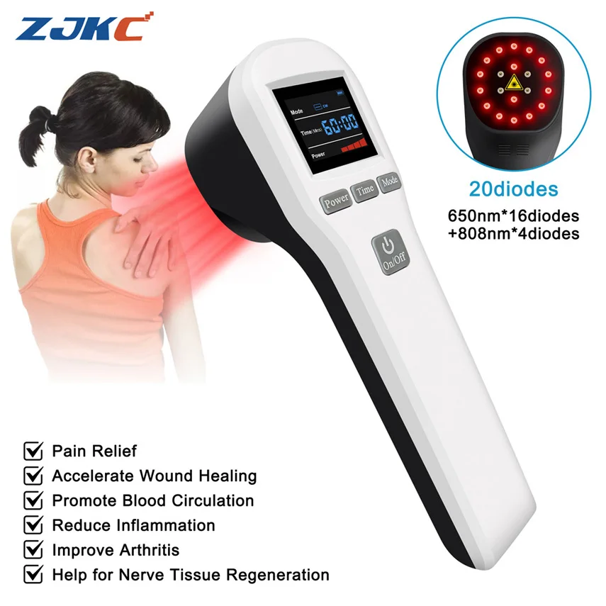 880mW 650nmx16+808nmx4 Class 3b/4 Laser Therapy Device Cold for Home Use Shoulder Neck Back Joint Sprain Pain Relief