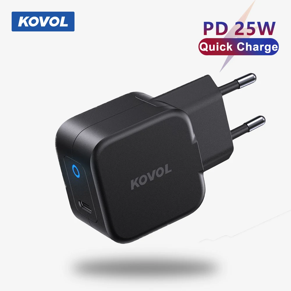 Зарядное устройство KOVOL, 25 Вт, USB C, с поддержкой быстрой зарядки