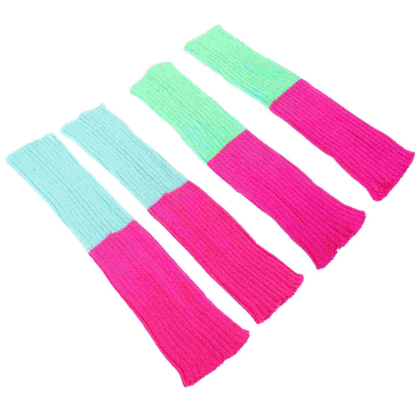

2 Pairs Leg Warmers Party Winters Knitted Girl Sock Knitting Acrylic Decorative Miss