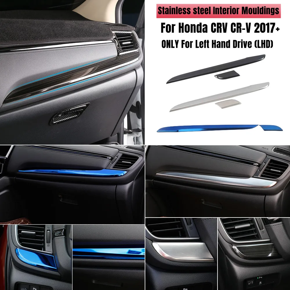 

Stainless steel Central control dashboard decorative strip interior modification accessories For Honda CRV 2017 2018 2019-2021