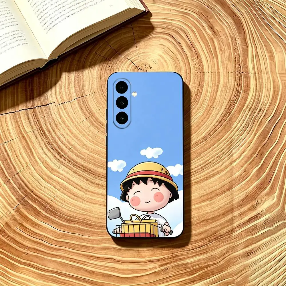 Фото Чехол для телефона Anime C-Chibi Maruko Chan, мягкий черный, для Samsung Galaxy A73, A72, A71, A70, A53, A52, A51 №2