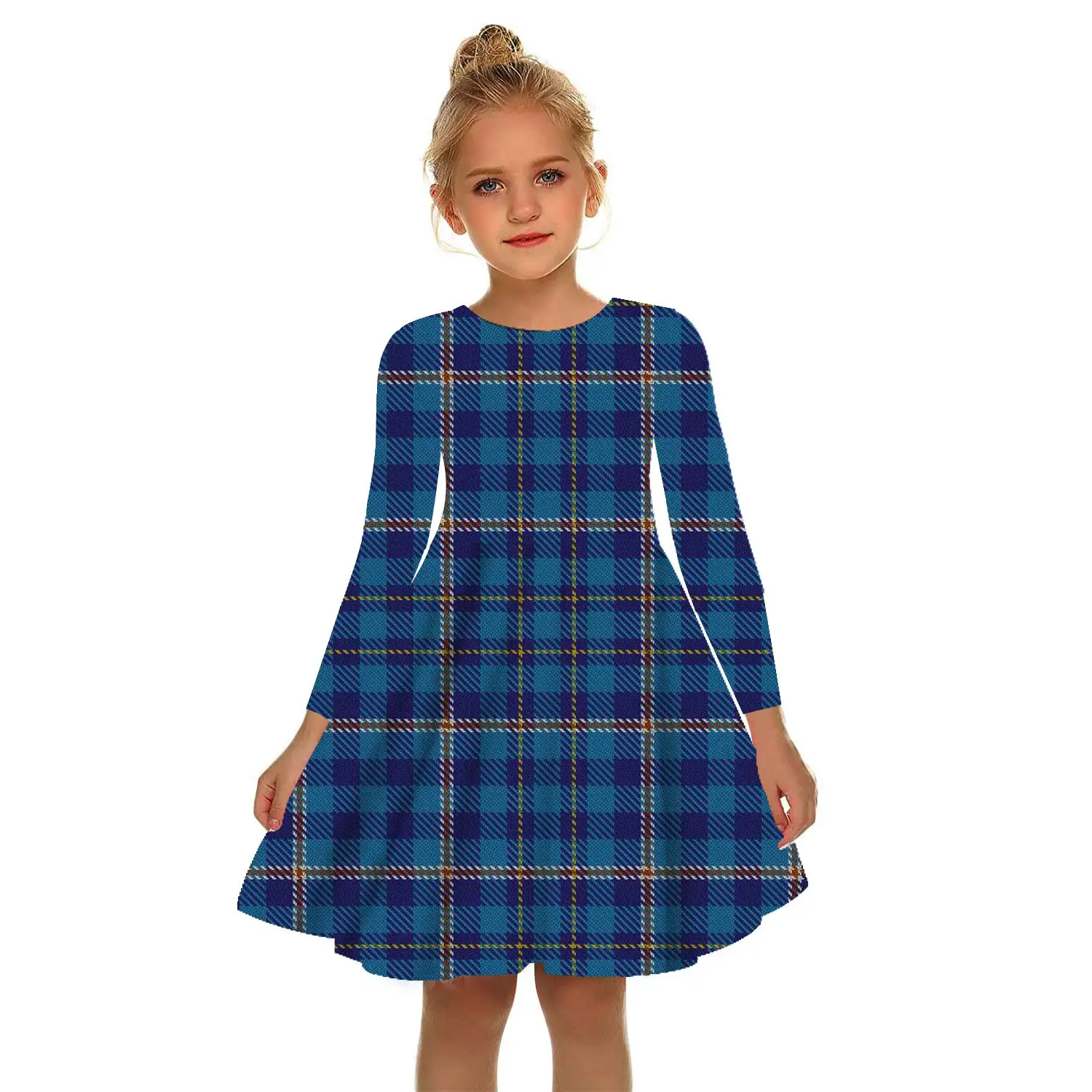 

Summer Lattice 3D Print Rule Square Girls Dress White Girl Princess Dress Irregular Tutu 2-17Y Pink Children Leisure kid Dresses