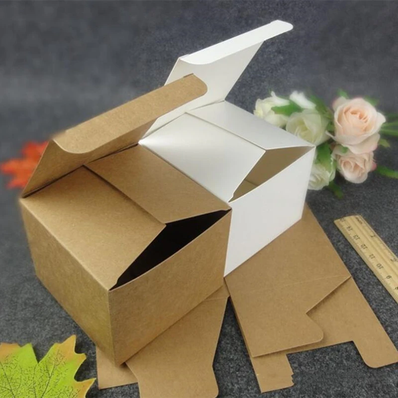 

50pcs White Large Gift Paper Box Small Package Box Birthday Party Supply Accessories Packaging Box