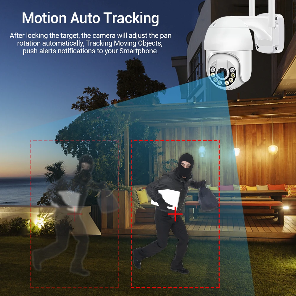 Цена Камера видеонаблюдения 5 Мп с поддержкой Wi-Fi, PTZ, 4 канала