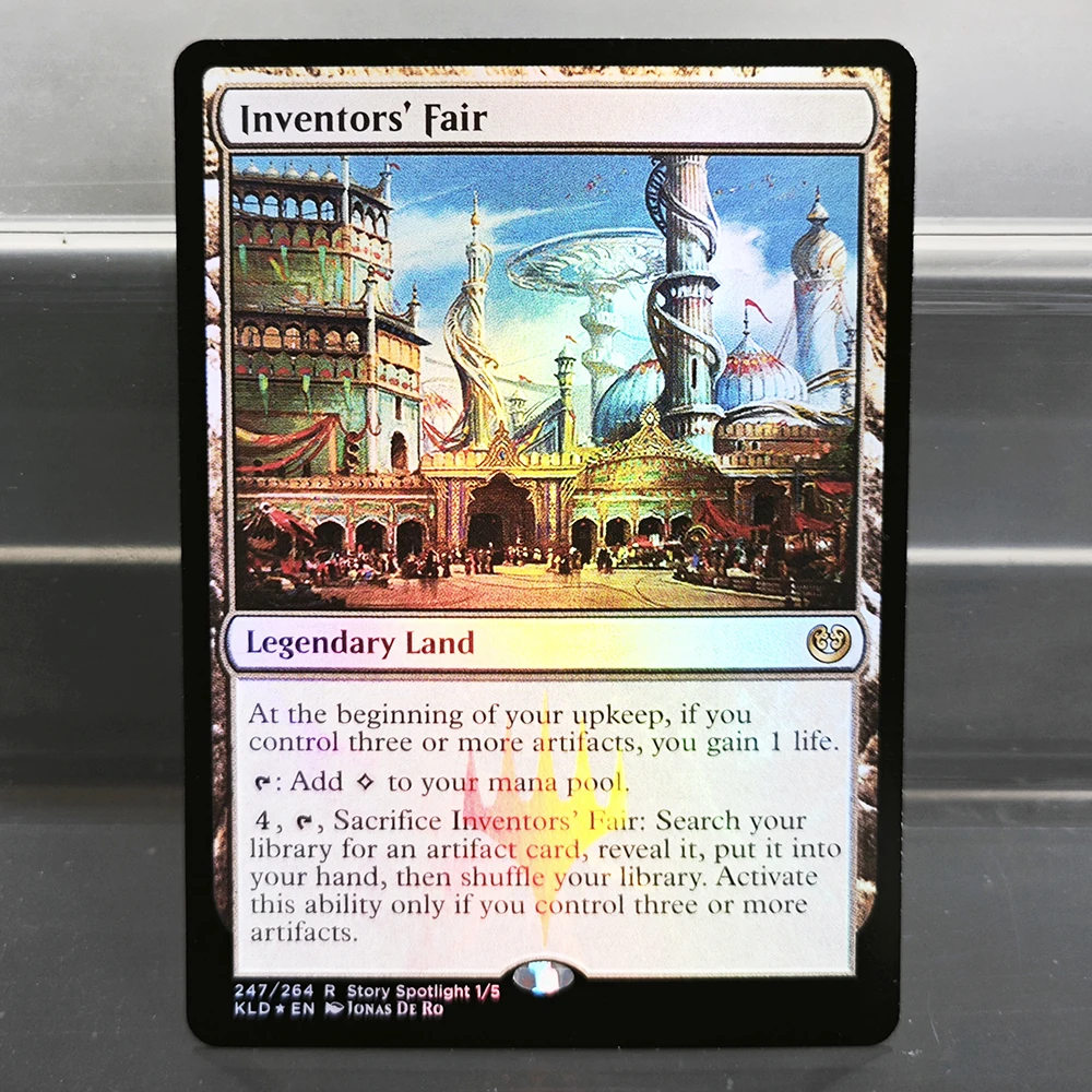 Фото Коллекционные карты TCG: Редкие магические фольгированные карты — Выставка изобретателей/Мечи, превращенные в плужа/Защита Тейфериса — Игрушки, хобби, подарки для мальчиков №2