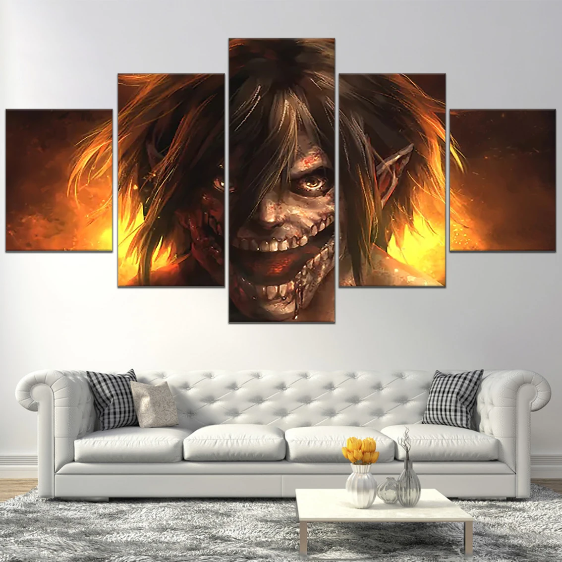

Eren Yeager Attack On Titan Anime Art Poster Modular Home Decor 5 Pieces Modern Canvas Painting Pictures Wall Bar Decoration