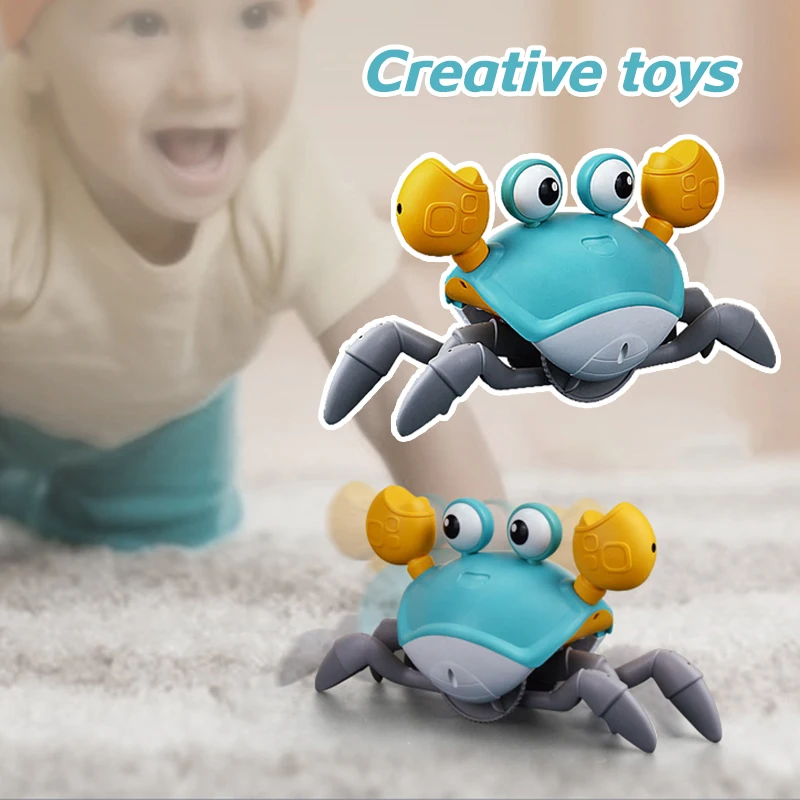 

Crawling Crab Baby Toys with Light Up and Music Crab Toys with Sensor Obstacle Baby Interactive Toys Avoidance Function MAZI888
