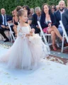 FATAPAESE 2-14 lat koronki tiul kwiat białe sukienki dla dziewczynek na dziecko ceremonia Party księżniczka suknia wieczór weselny Kleider