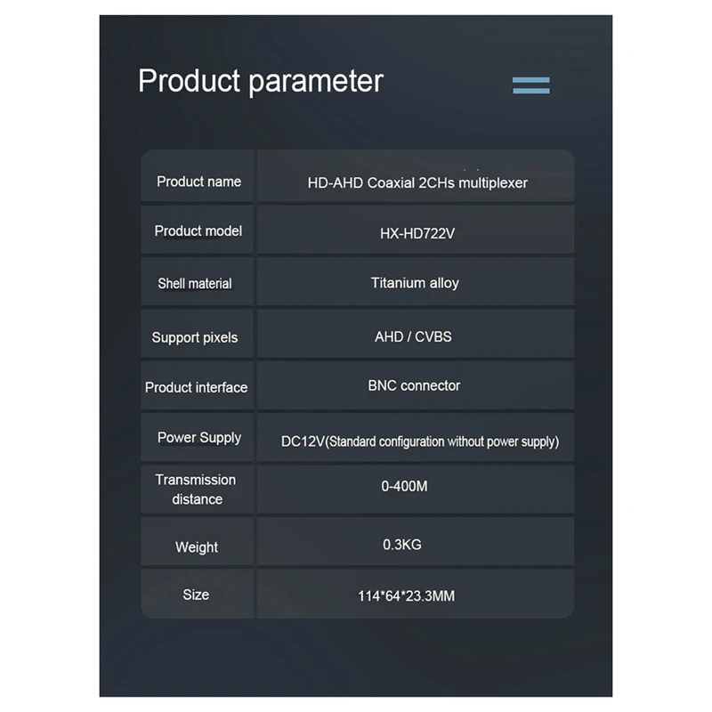 Коаксиальный мультиплексор 2Chs HD AHD расширитель 1 линия передачи 2-канальный