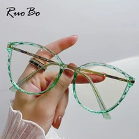 ruobo cat eye design computer blue blocking eyewear for men women fashion tr90 anti blue light glasses metal optical spectacle