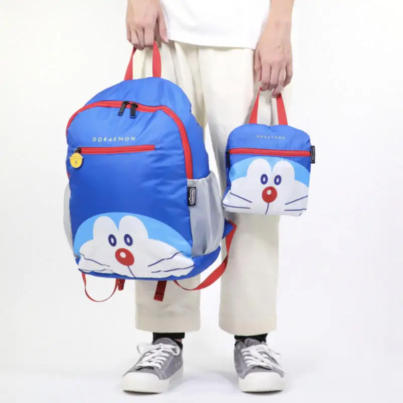 Фото Складной рюкзак Doraemon большой вместимости для активного отдыха и спорта, многофункциональная сумка на молнии с мультяшным принтом, дорожная сумка для мам №3