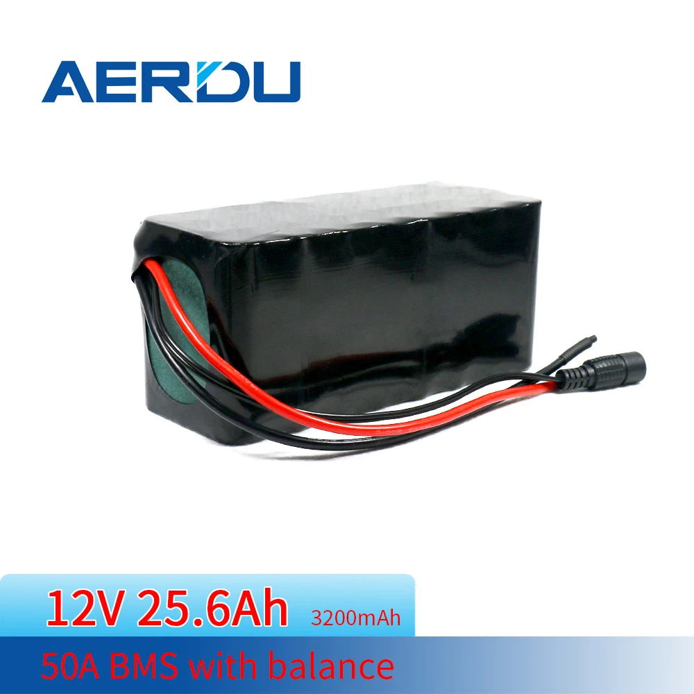 

AERDU 3S8P 11.1V 12V 25.6Ah 18650 Lithium Battery Pack Built-in 50A BMS 3200mAh for Machine Uninterrupted Power Supply 420W 400W