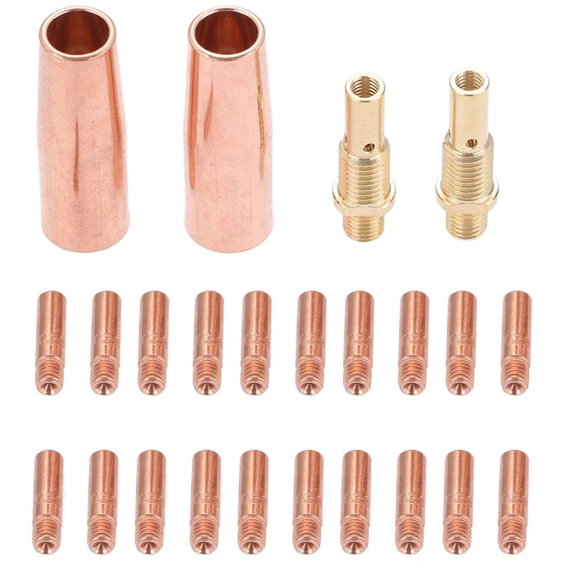 

Комплект аксессуаров для сварочных аппаратов MIG, 24 шт., контактные наконечники 0,023 дюйма, газовые сопла 11-23 0,023 дюйма