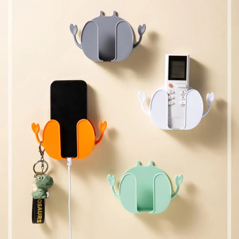 

Wall Mount Phone Holder Remote Control Storage Box Shelf Adhesive Hook Rack Data Cable Organizer Multipurpose Storage Box