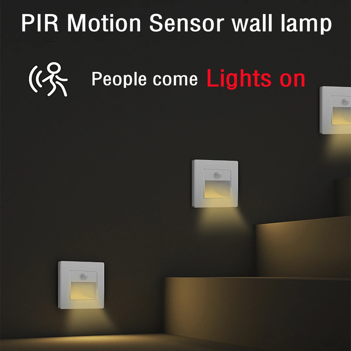 

Gold Recessed Led Wall Lamp PIR Motion Sensor Stair Case Light AC85-265V Step Lamp Corridor Lighting Indoor Wall Lighting