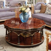british simple all solid wood coffee table living room furniture mahogany round big round coffee table nordic furniture