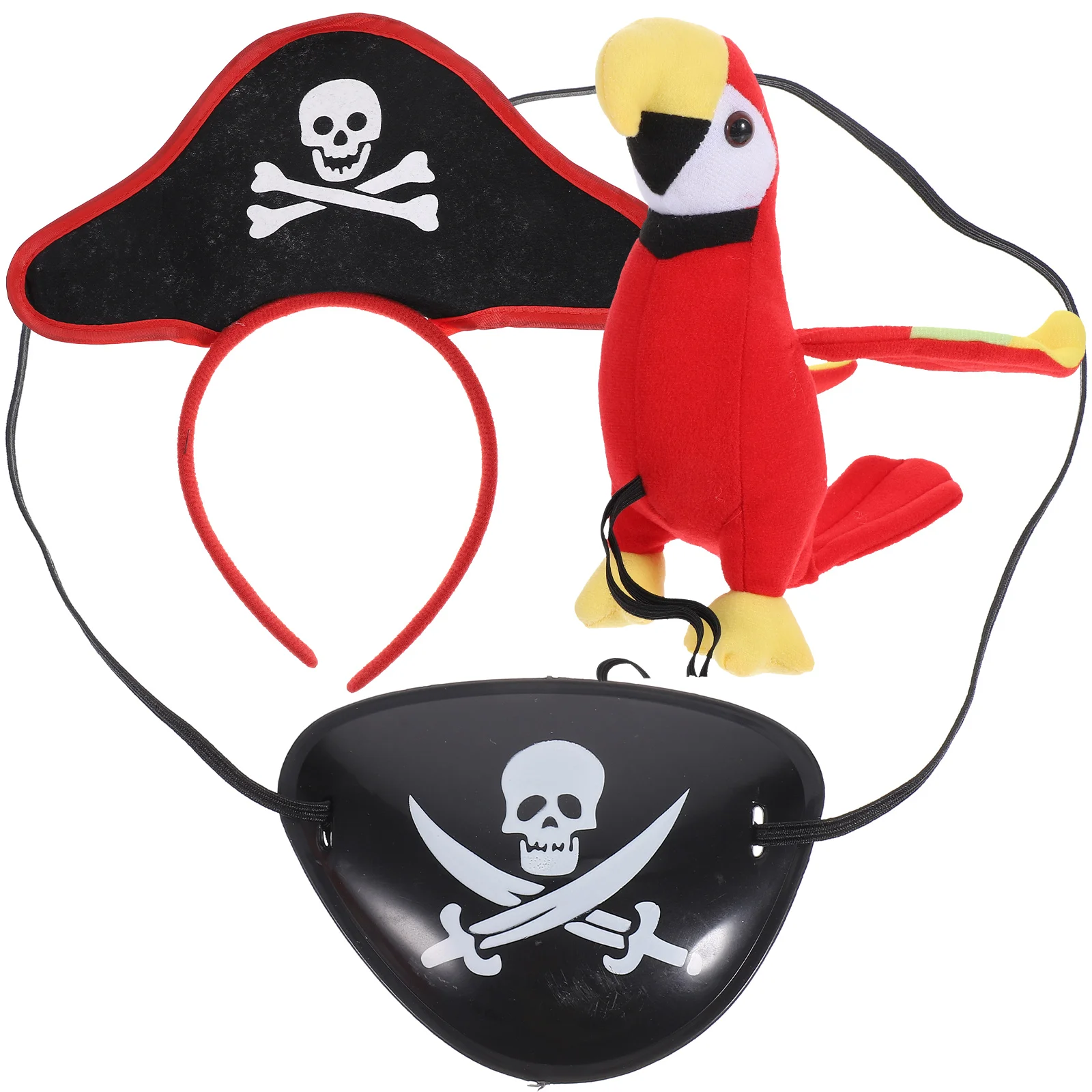 

Pirate Parrot Set Funny Pirate Eye Patch Headband Decor Prop Pirate Headwear Eye Mask Parrot Role Playing Prop Set Bird