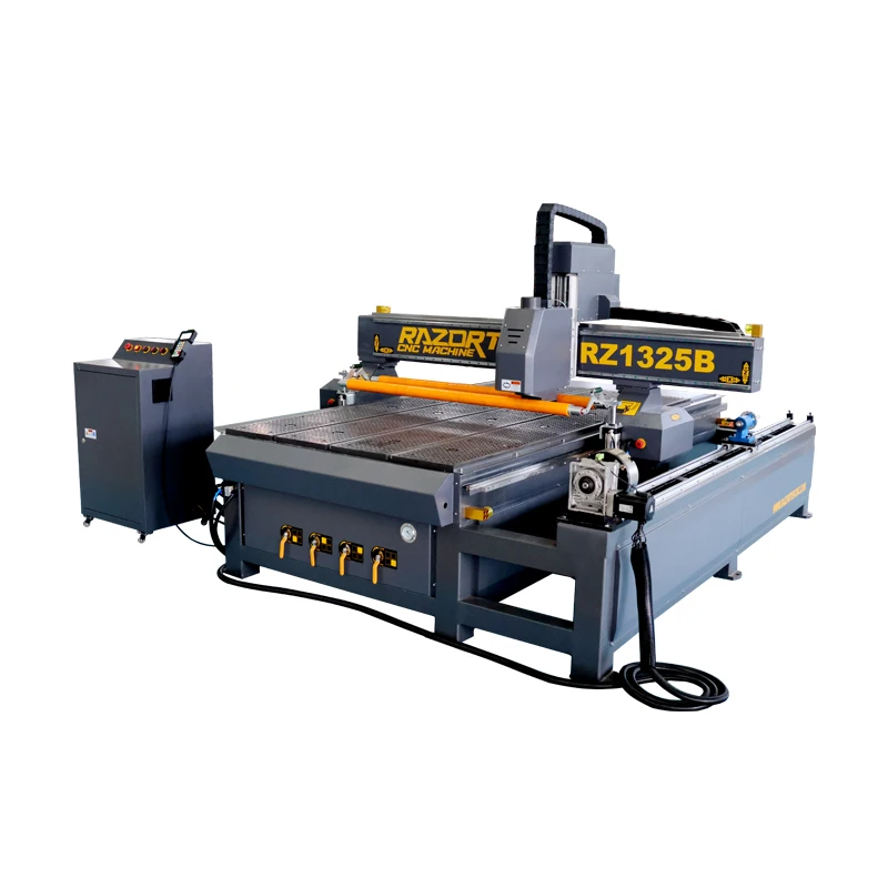 

China 3D 4th rotary engraving machine 1300*2500mm 4 axis cnc router machine with rotary device for milling plywood