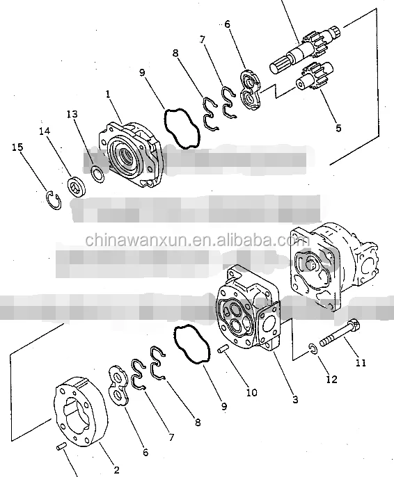 

705-55-43000 Aftermarket Hydraulic Gear Pump Assy for Komatsu Machinery Wheel Loader WA480-3-W Oil Auto Spare Parts OEM