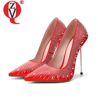 zvq super high heel wedding shoes pointed toe thin heel crystal ladies autumn party pumps woman new style drop shipping footwear