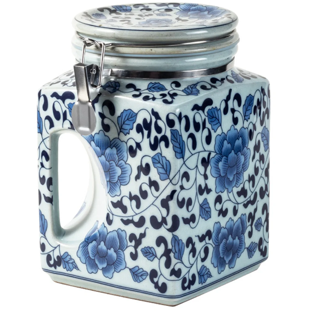 

Tea Storage Jar Canister Container Ceramic Kitchen Candy Holder Can Household Function Multi Porcelain Tin Caddyflour Loose