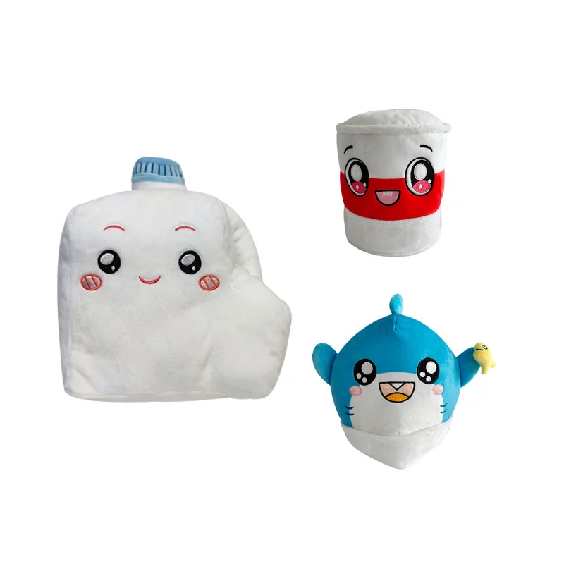 

New Lankybox Electric Singing Plush Doll Toy Mike Milk Small Shark Tree Barrel Plush Toy