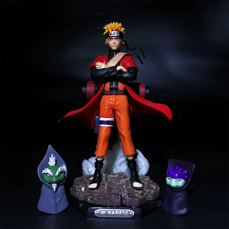 

Bandai Anime Naruto GK 21CM 30CM Uzumaki Naruto Fairy Mode Toad Statue Ninja Glowing Figure Kawaii Toy Gift for Children Boy