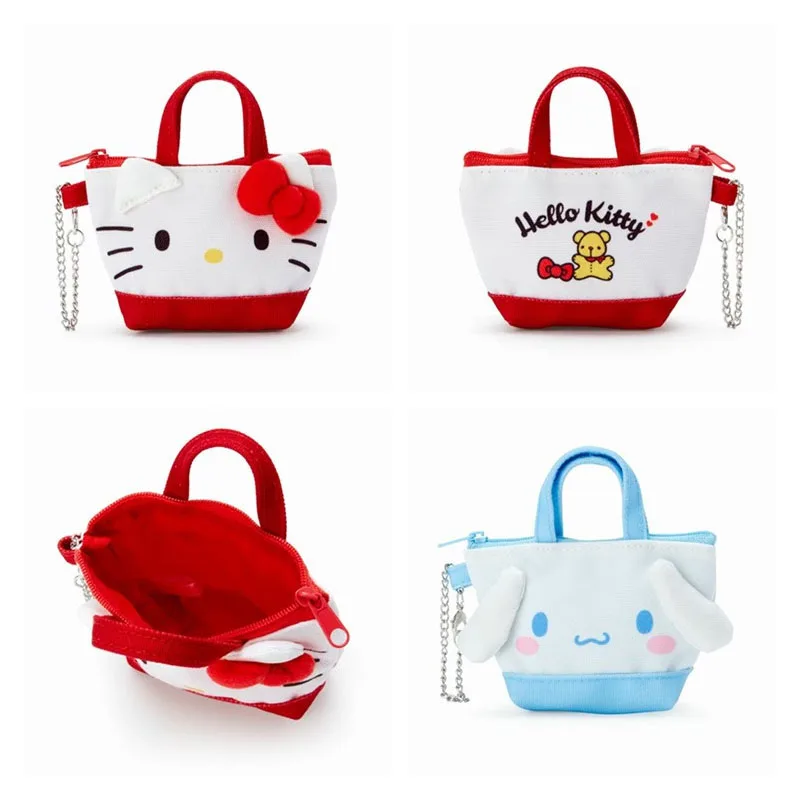 

New Cartoon Coin Purse Kawaii Sanrio Key Chain Pendant Kitty Kuromi Mymelody Creative Headset Cable Storage Bag Accessory Gift