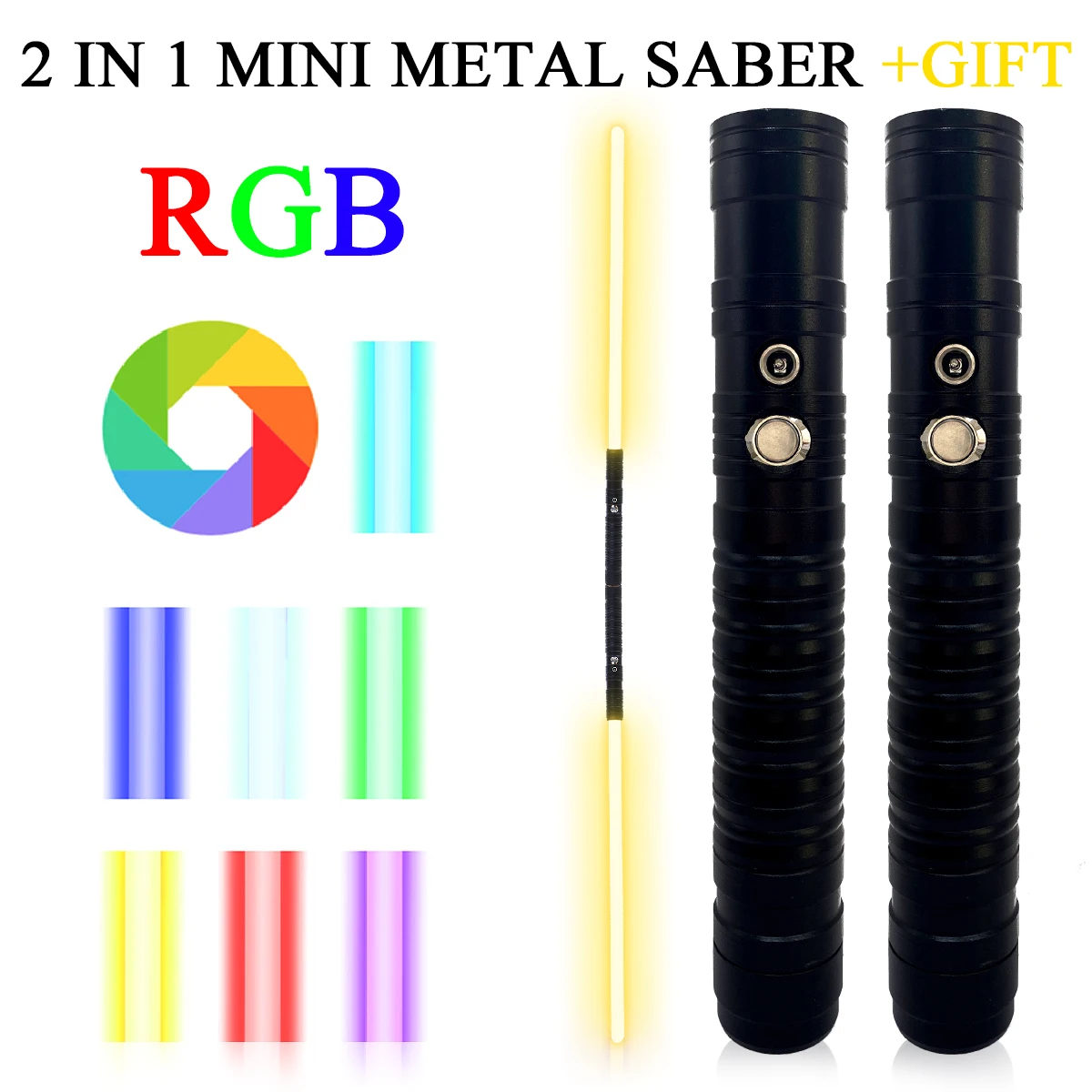 

Double-edged Laser Saber RGB Color Changing Blaster FX FOC Lightsaber Heavy Dueling Sound Lock-Up Light Sword Cosplay Kids Toy