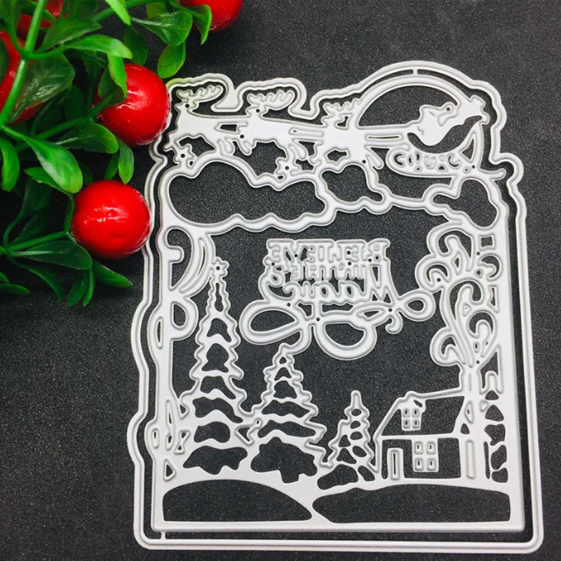 

Santa Claus Gifts Etching Metal Cutting Die DIY Scrapbooking Cutout Wedding Party Craft Embossing Decoration Stencils Reusable