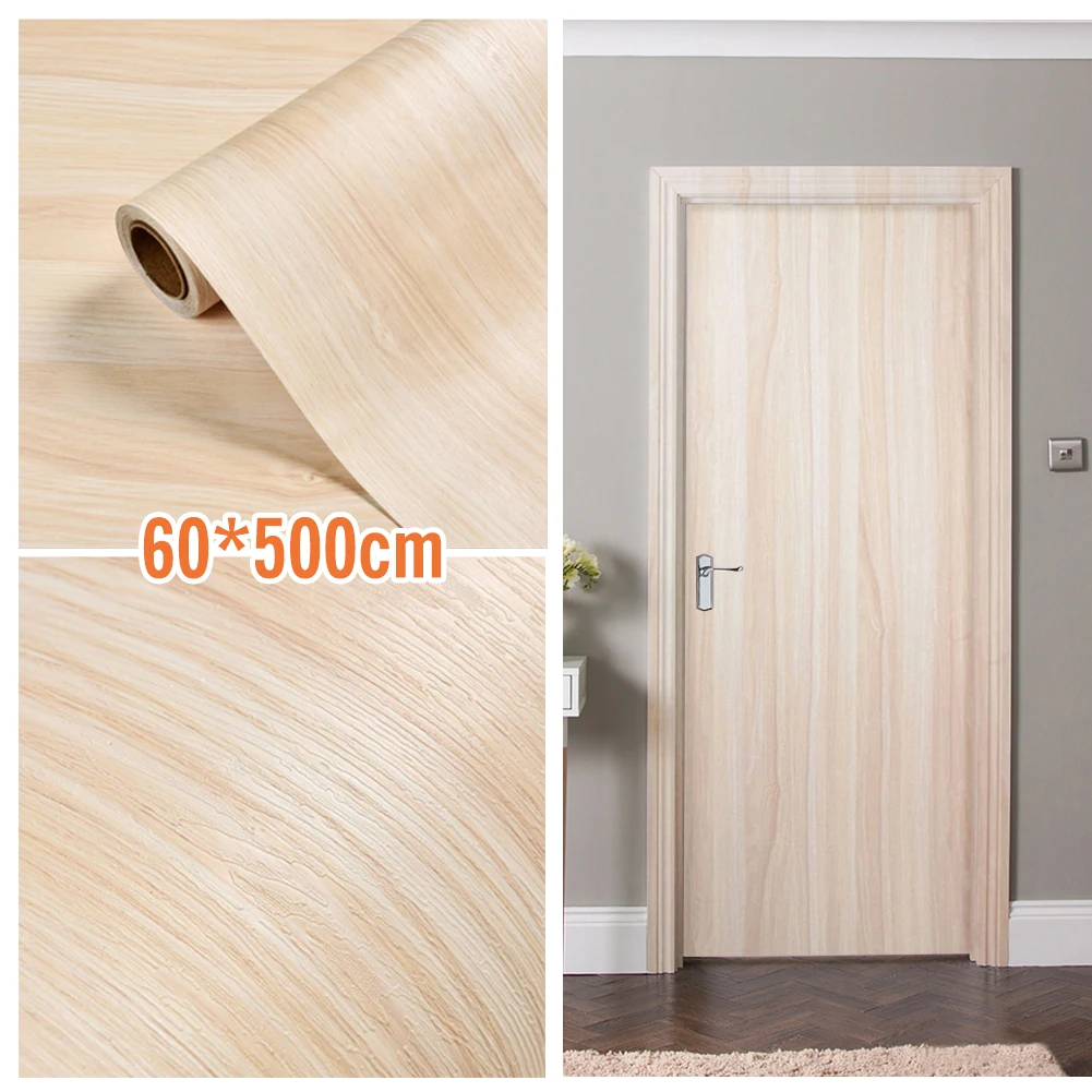 

5M Waterproof Wood Wallpaper Roll Self Adhesive Decor PVC Doors Furniture Desktop Cabinet Film Modern Furniture Home Decor