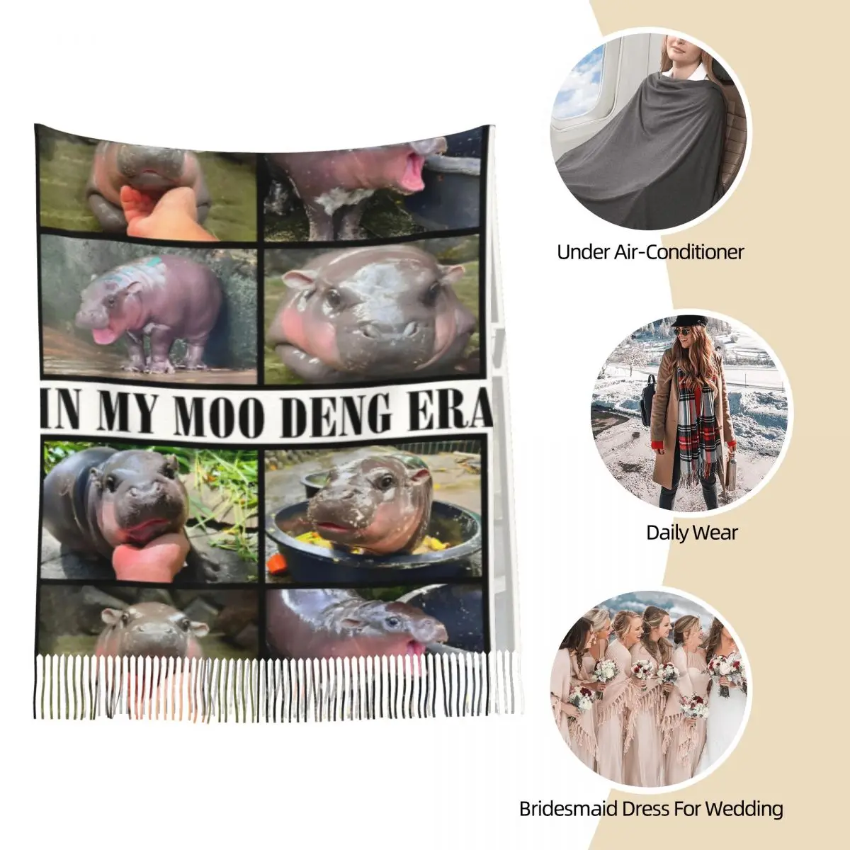 Женский шарф с кисточкой в моем МОО Денг Эра Длинная зимняя теплая шаль и