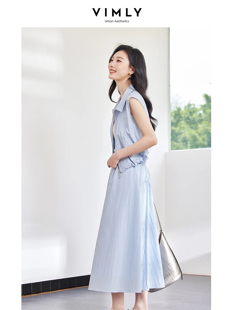 Костюм с юбкой VIMLY Женский повседневный жилет без рукавов лацканами и прямая юбка